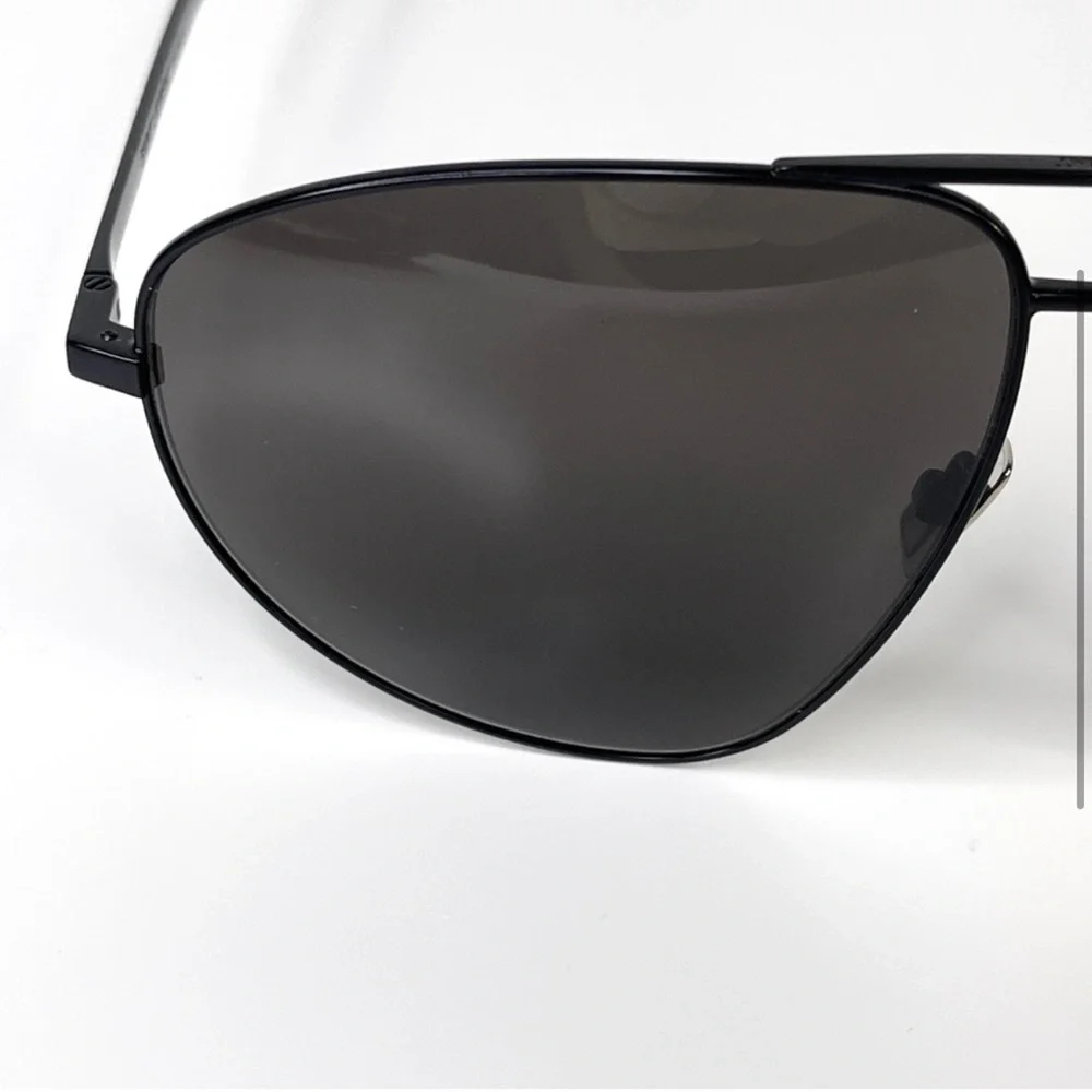 SAINT LAURENT Classic Aviator Sunglasses NEW 60mm Black Polarized
